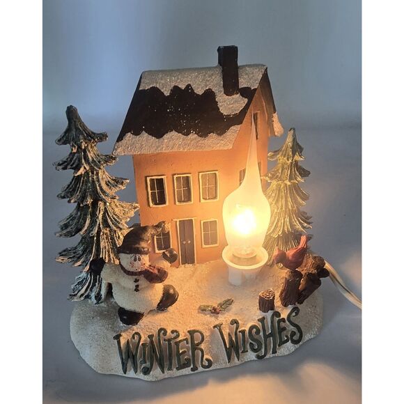 VINTAGE CRAZY MOUNTAIN'S WINTER WISHES SCENE WITH PLUG-IN LIGHT - Picture 7 of 7